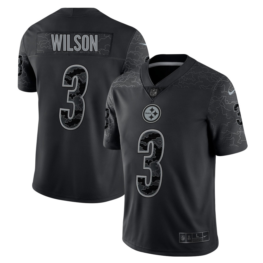Russell Wilson 3 Pittsburgh Steelers RFLCTV Limited Game Men Jersey - Black JS6971 nicesnker