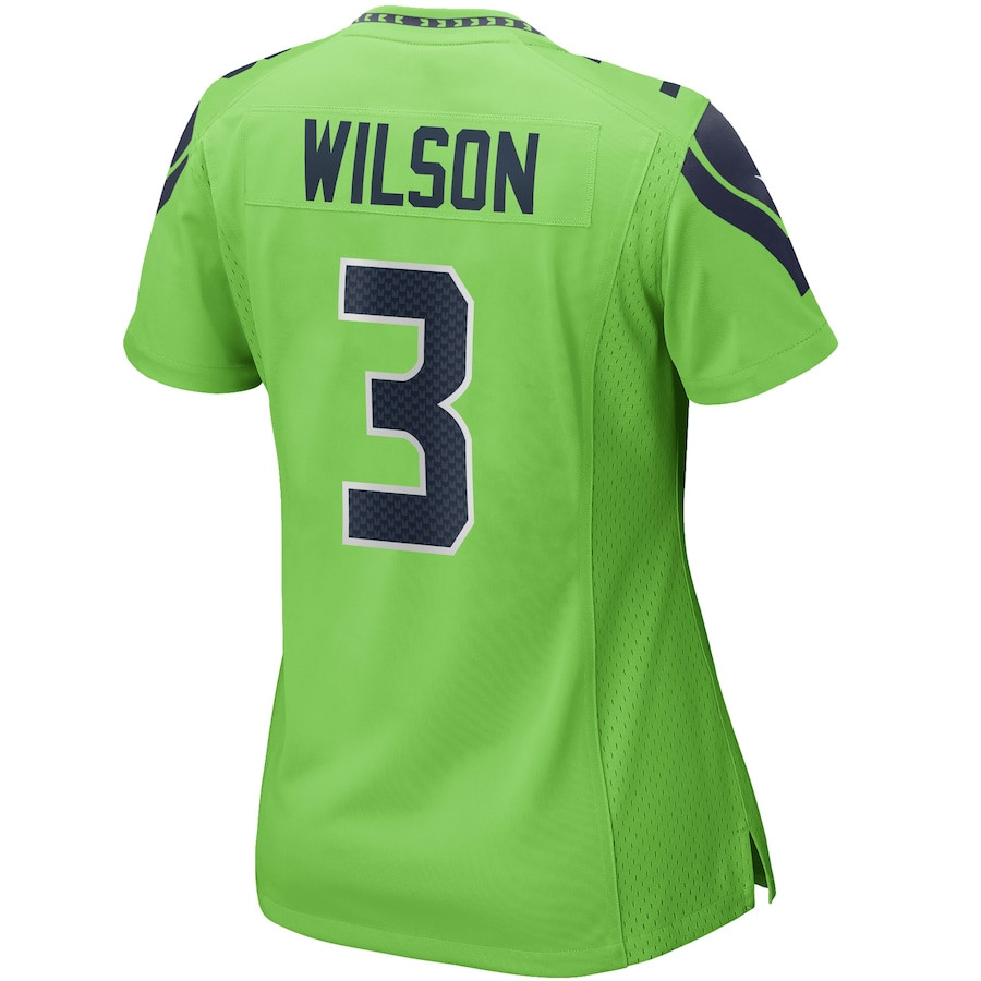 Russell Wilson 3 Seattle Seahawks Women Alternate Game Jersey - Neon Green JS6698 nicesnker - Image 3