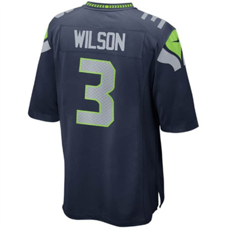 Russell Wilson 3 Seattle Seahawks YOUTH Team Color Game Jersey - College Navy JS2562 nicesnker - Image 3