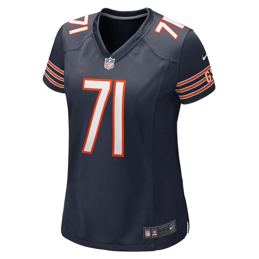 Alternative view of Ryan Bates 71 Chicago Bears Women's Game Jersey - Navy JS5279 nicesnker
