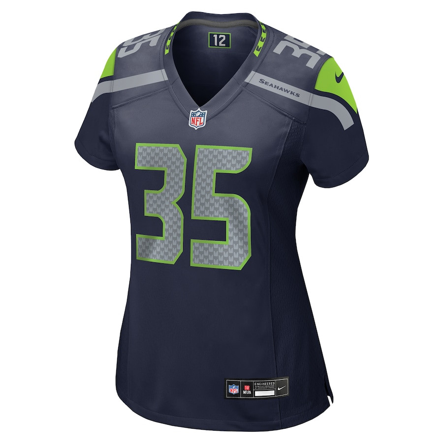 Alternative view of Ryan Cooper Jr. 35 Seattle Seahawks Women's Game Jersey - College Navy JS8876 nicesnker