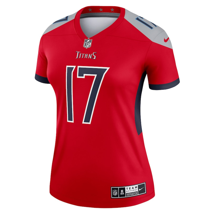 Alternative view of Ryan Tannehill 17 Tennessee Titans Women Inverted Legend Jersey - Red JS5542 nicesnker