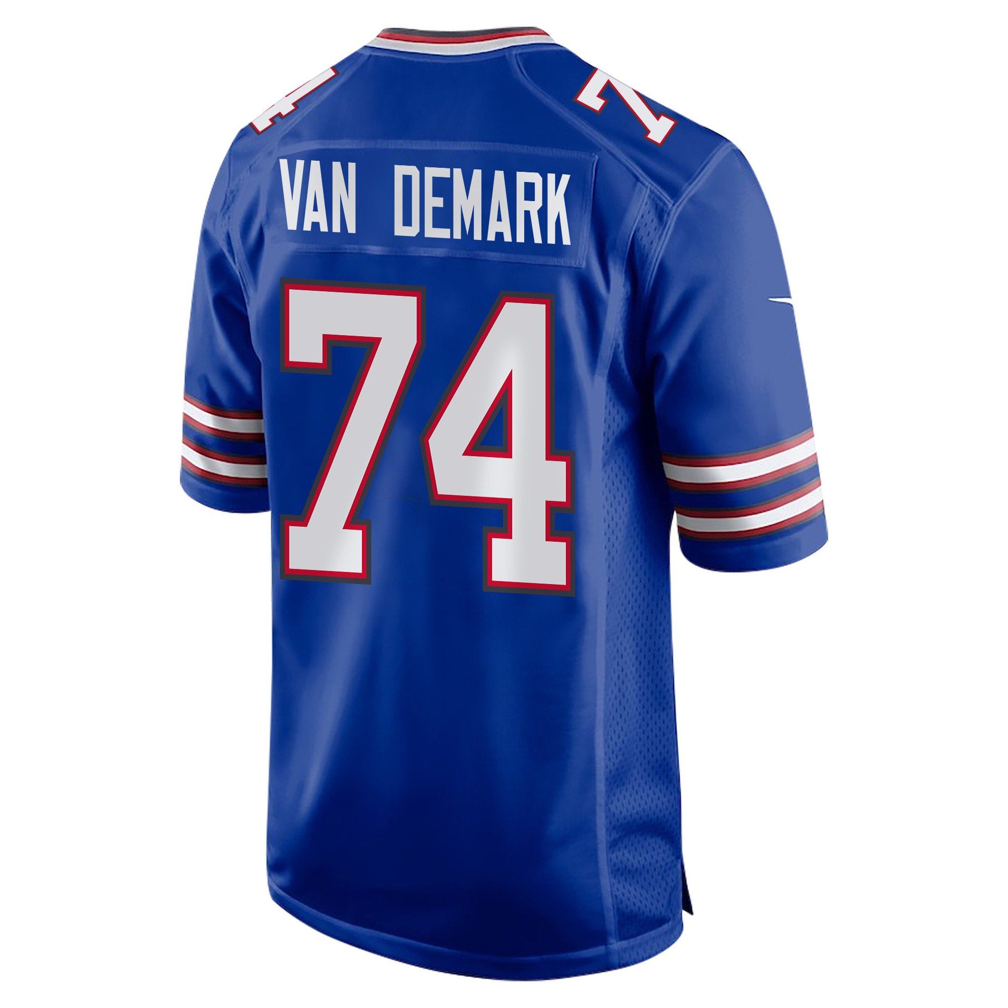 Alternative view of Ryan Van Demark 74 Buffalo Bills Super Bowl LIX Champions Patch 'New Orleans - The Ultimate Showdown' EMBROIDERED Game Men Jersey - Royal JS2340 nicesnker