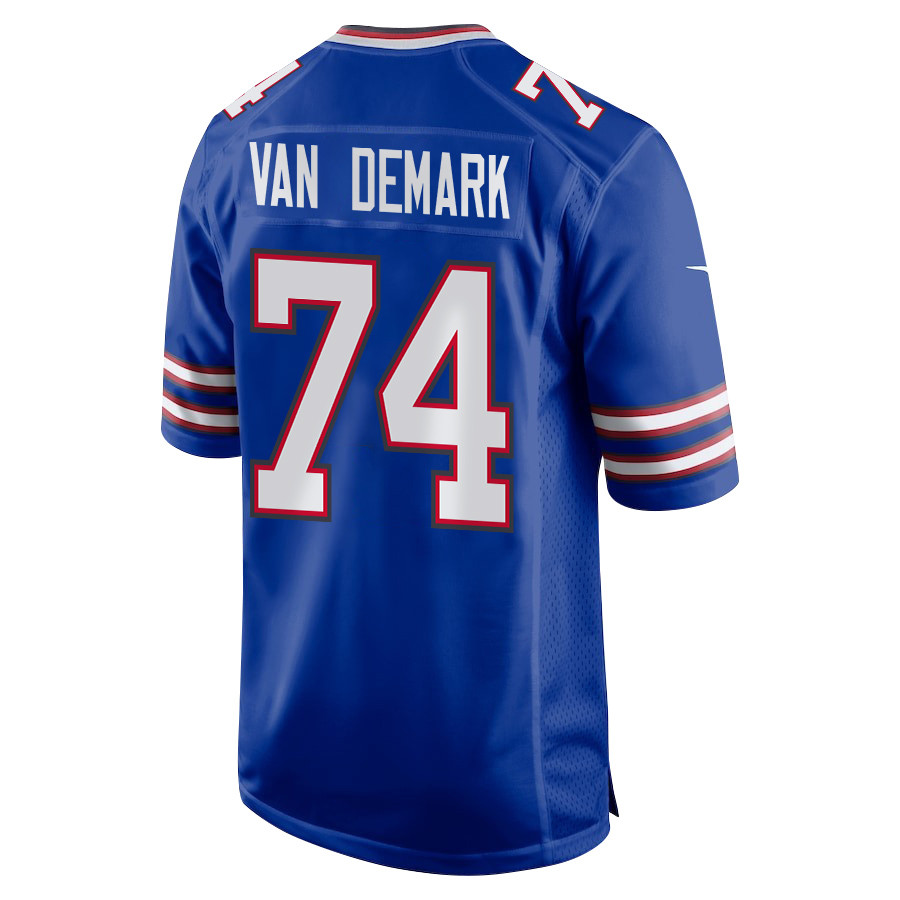 Alternative view of Ryan Van Demark 74 Buffalo Bills Super Bowl LIX New Orleans Patch Game Men Jersey - Royal JS4847 nicesnker