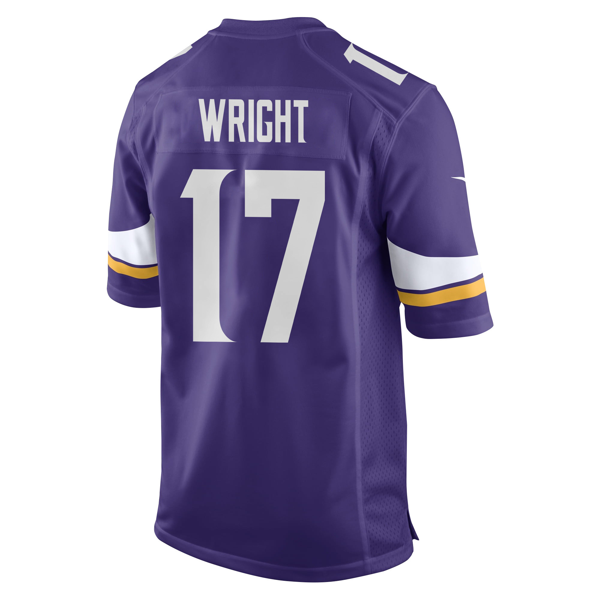 Alternative view of Ryan Wright 17 Minnesota Vikings Super Bowl LIX New Orleans Patch Game Men Jersey - Purple JS3671 nicesnker