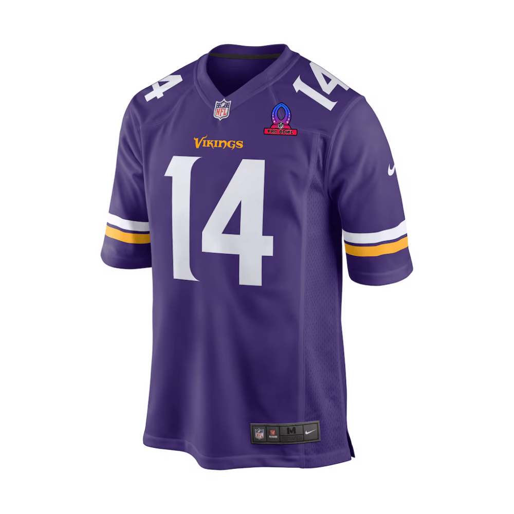 Alternative view of Sam Darnold 14 Baltimore Ravens 2025 Pro Bowl Patch Game Men Jersey - Purple JS9795 nicesnker