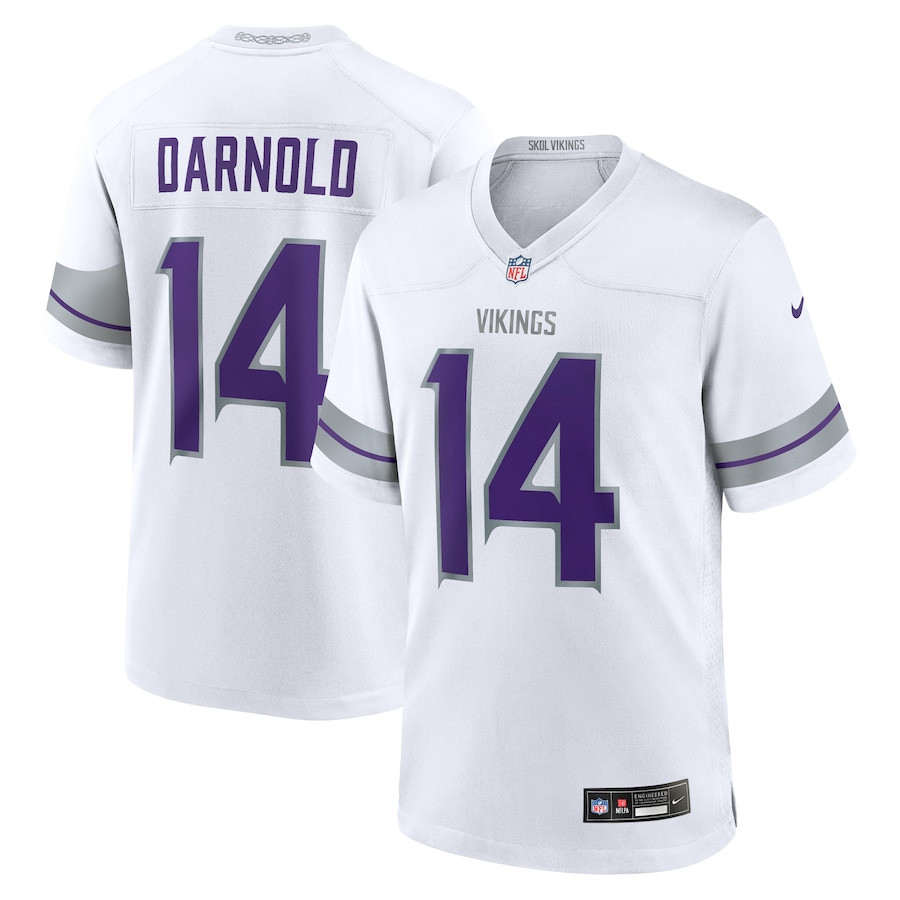 Sam Darnold 14 Minnesota Vikings Alternate Game Men Jersey - White JS2763 nicesnker