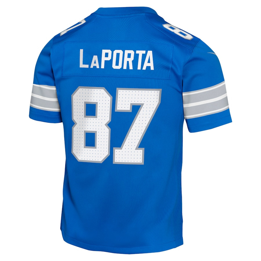 Sam LaPorta 87 Detroit Lions Team Player Game YOUTH Jersey - Blue JS9982 nicesnker - Image 3