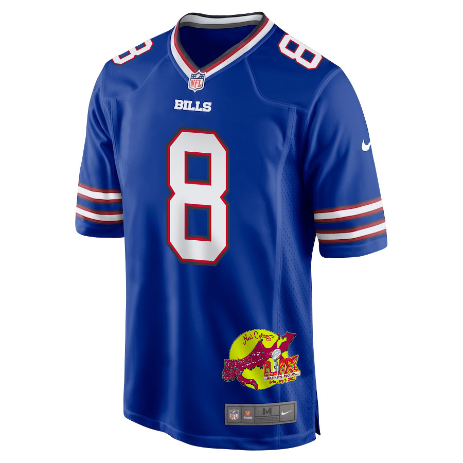 Sam Martin 8 Buffalo Bills Super Bowl LIX New Orleans Patch Game Men Jersey - Royal JS7461 nicesnker - Image 3
