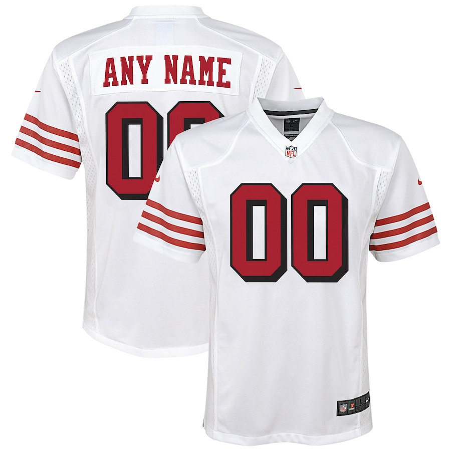 San Francisco 49ers Custom Alternate Game YOUTH Jersey - White JS8265 nicesnker