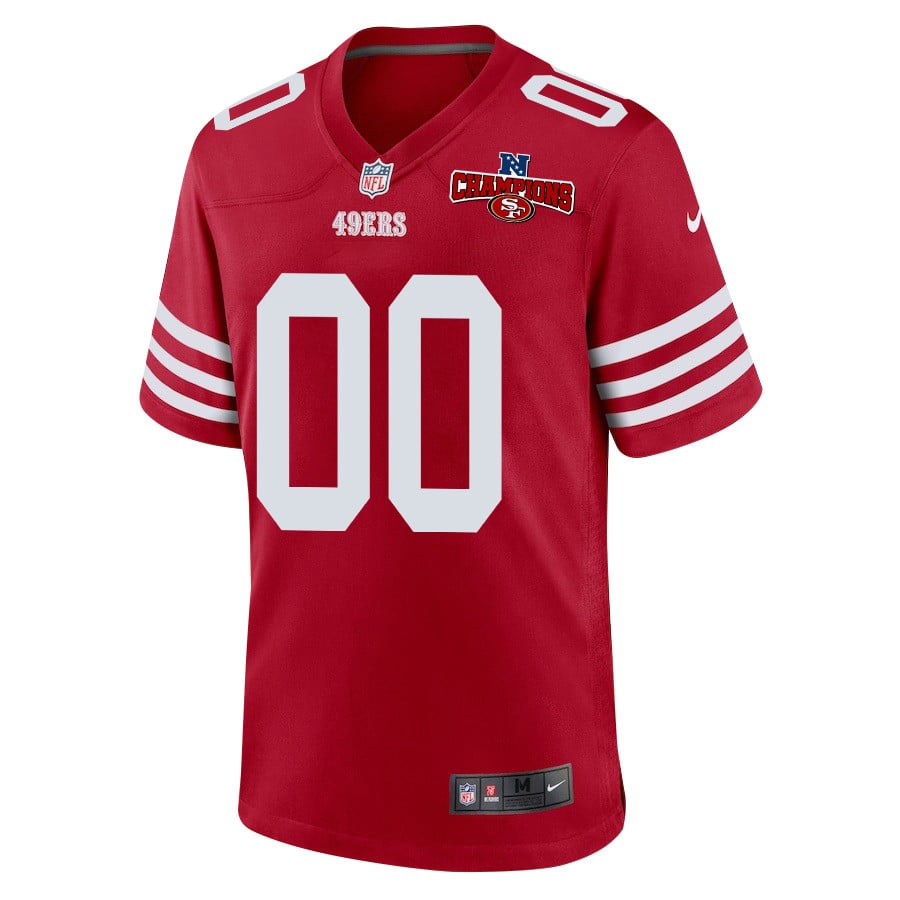 Alternative view of San Francisco 49ers NFC Champions Patch Game Men Custom Jersey - Scarlet JS5444 nicesnker