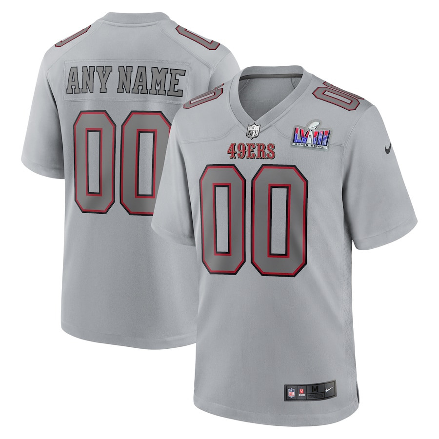 San Francisco 49ers Super Bowl LVIII Atmosphere Fashion Game Custom Men Jersey - Gray JS9193 nicesnker