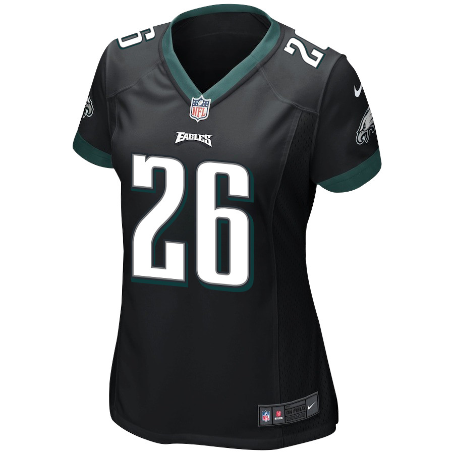 Alternative view of Saquon Barkley 26 Philadelphia Eagles Alternate Game Women Jersey - Black JS6654 nicesnker