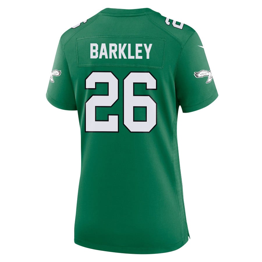 Saquon Barkley 26 Philadelphia Eagles Alternate Game Women Jersey - Kelly Green JS7598 nicesnker - Image 3