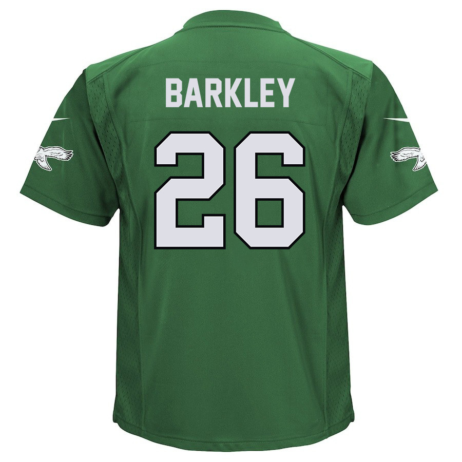 Saquon Barkley 26 Philadelphia Eagles Alternate Game YOUTH Jersey - Kelly Green JS3375 nicesnker - Image 3