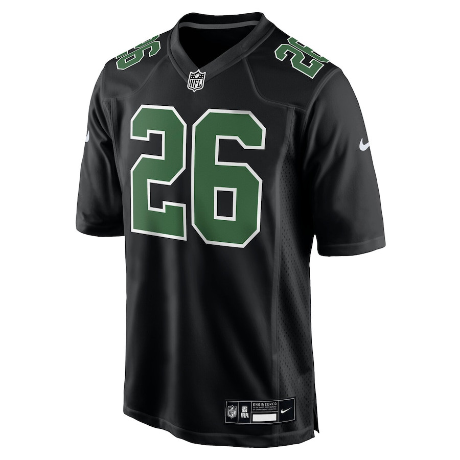 Alternative view of Saquon Barkley 26 Philadelphia Eagles Fashion Game Men Jersey - Carbon Black/Kelly Green JS1931 nicesnker