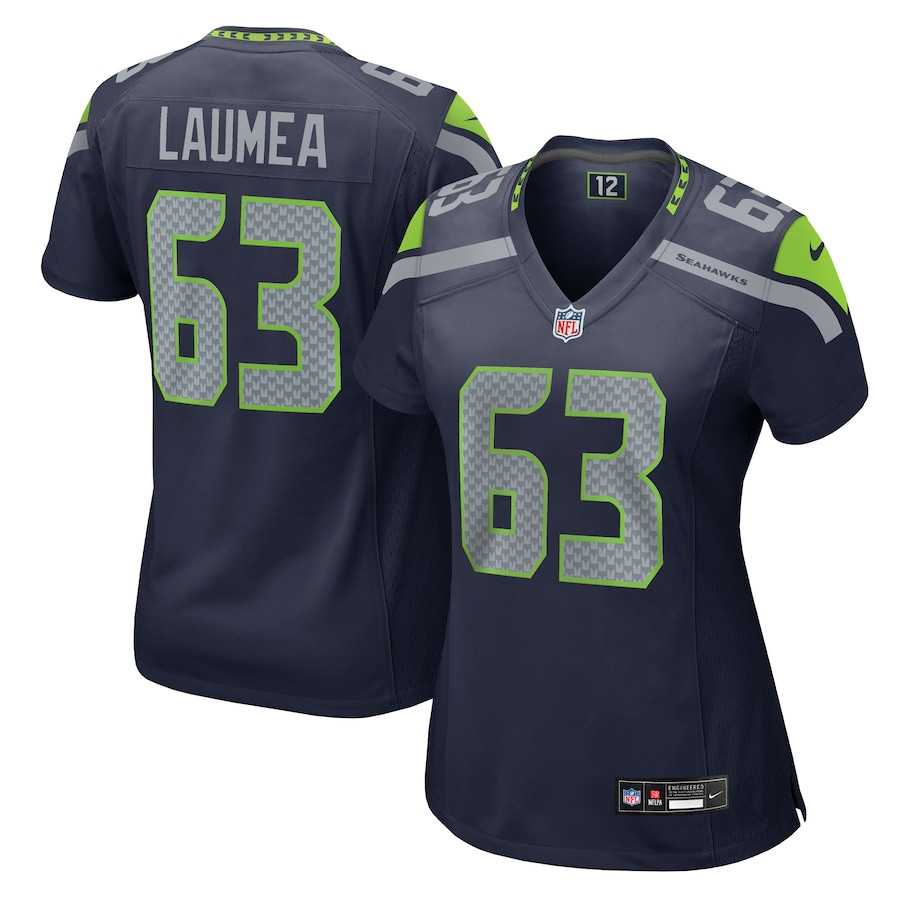 Sataoa Laumea 63 Seattle Seahawks Women's Game Jersey - College Navy JS2510 nicesnker