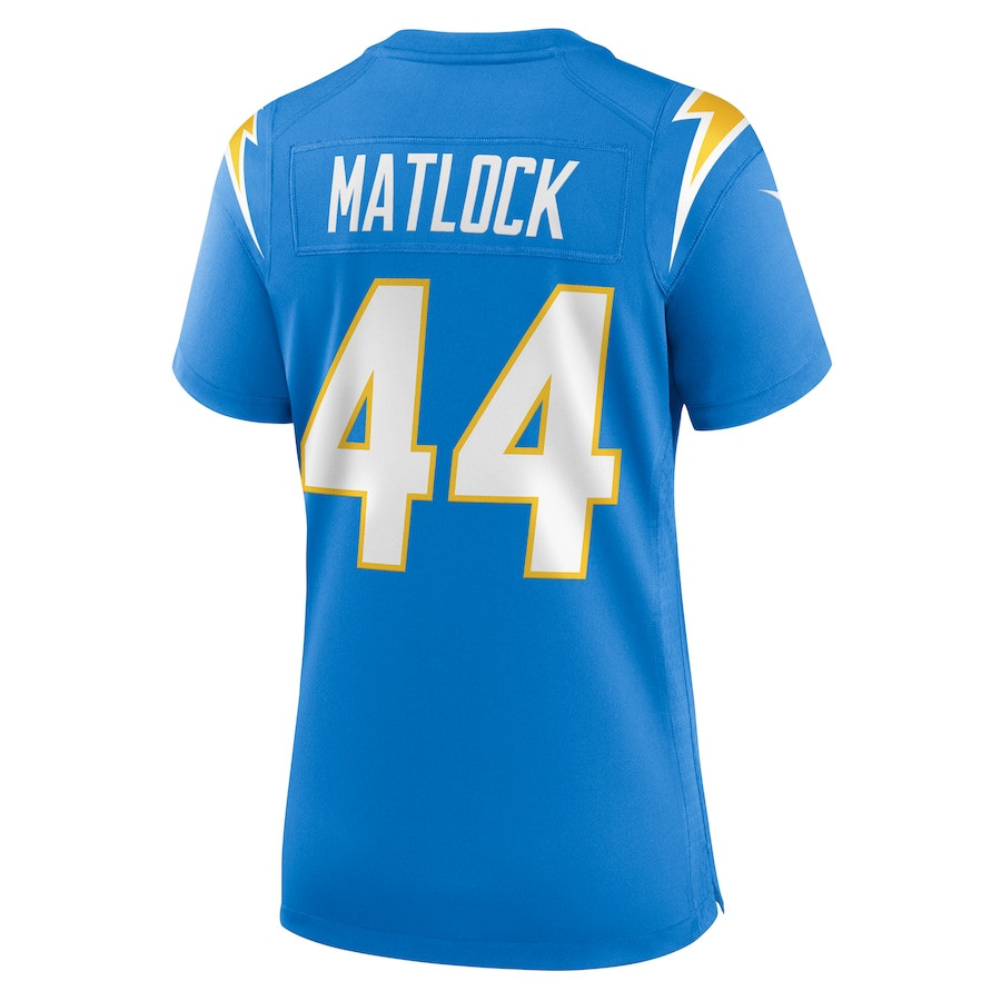 Scott Matlock 44 Los Angeles Chargers Women's Game Jersey - Powder Blue JS3461 nicesnker - Image 3