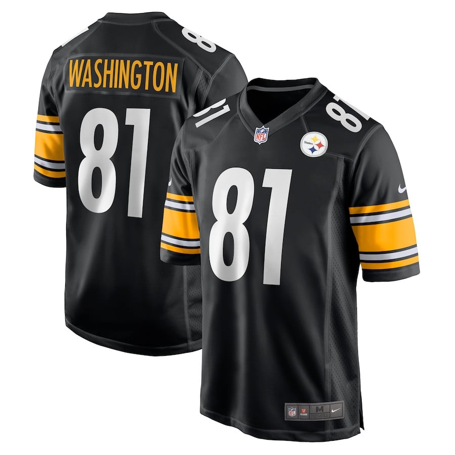 Scotty Washington 81 Pittsburgh Steelers Game Men Jersey - Black JS5193 nicesnker