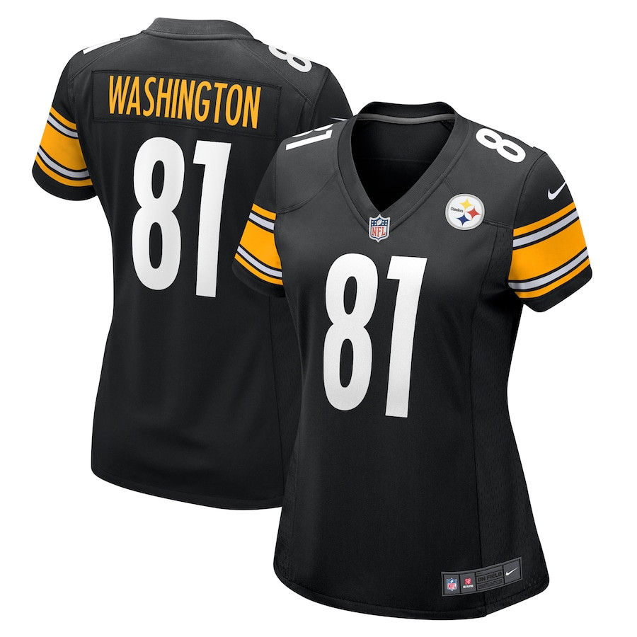 Scotty Washington 81 Pittsburgh Steelers Women's Game Jersey - Black JS8382 nicesnker