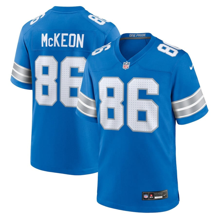 Sean McKeon 86 Detroit Lions Game Men Jersey - Blue JS6342 nicesnker