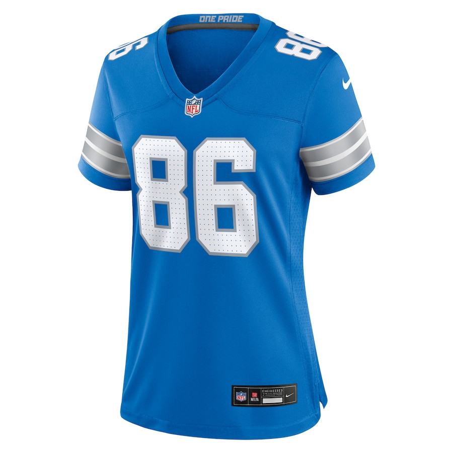 Alternative view of Sean McKeon 86 Detroit Lions Women's Game Jersey - Blue JS1560 nicesnker