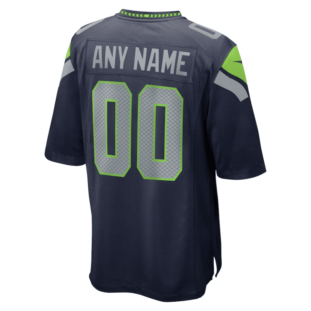 Seattle Seahawks AFC Championship Patch Game Men Custom Jersey - College Navy JS9752 nicesnker - Image 3