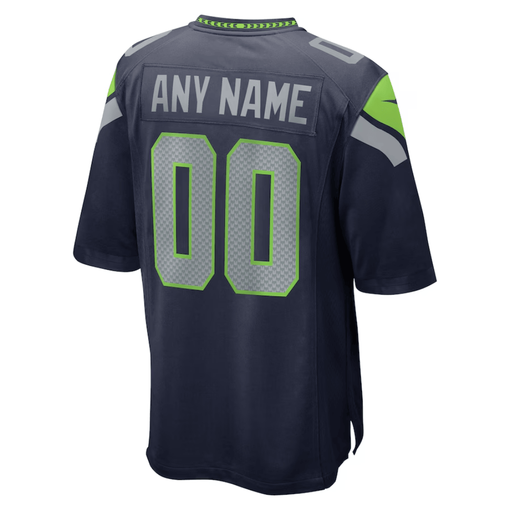 Seattle Seahawks Super Bowl LIX Patch Game Men Custom Jersey - College Navy JS7852 nicesnker - Image 3
