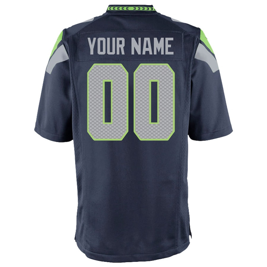 Seattle Seahawks YOUTH Custom Game Jersey - College Navy JS5108 nicesnker - Image 3