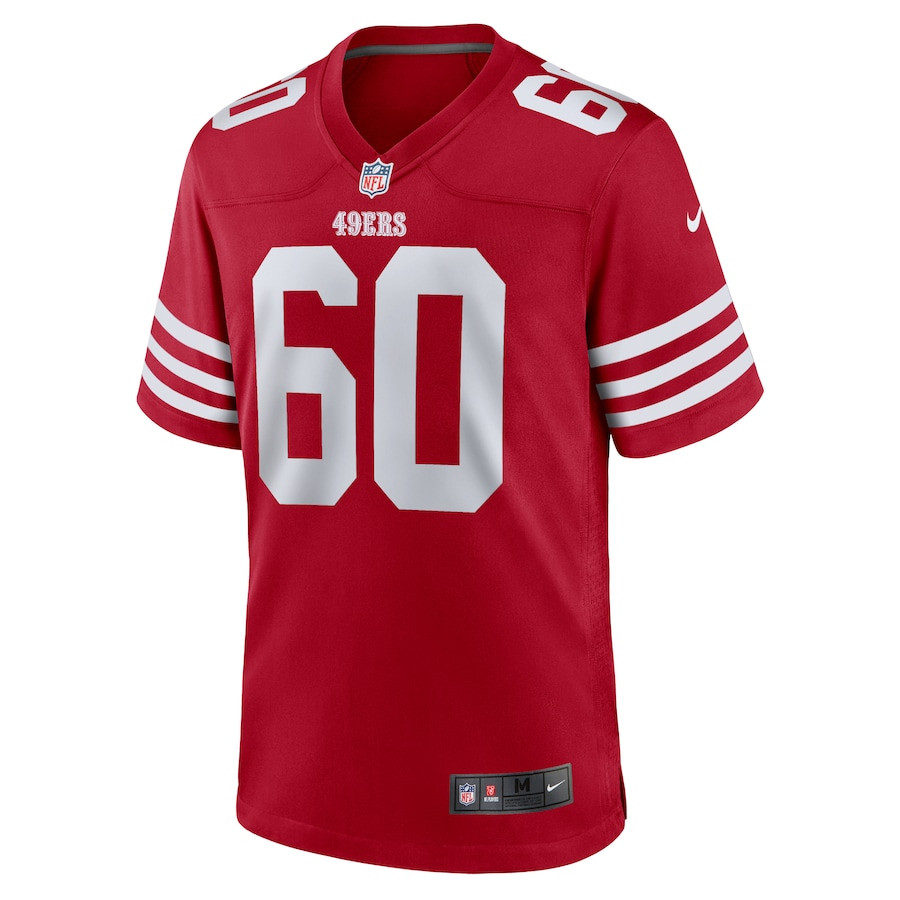 Alternative view of Sebastian Gutierrez 60 San Francisco 49ers Team Game Men Jersey - Scarlet JS7827 nicesnker