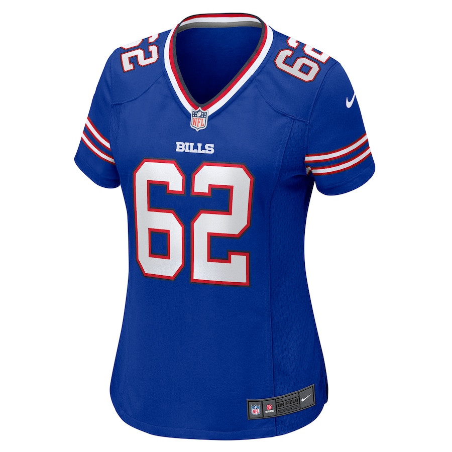 Alternative view of Sedrick Van Pran-Granger 62 Buffalo Bills Women's Game Jersey - Royal JS1594 nicesnker