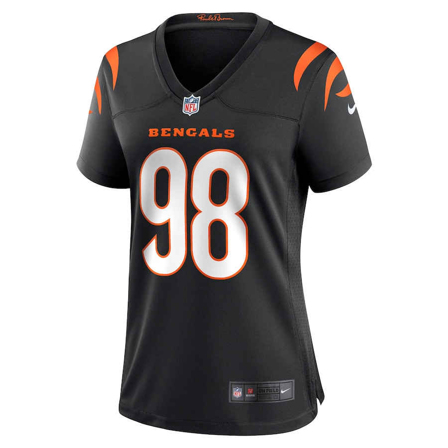 Alternative view of Sheldon Rankins 98 Cincinnati Bengals Women's Game Jersey - Black JS9749 nicesnker