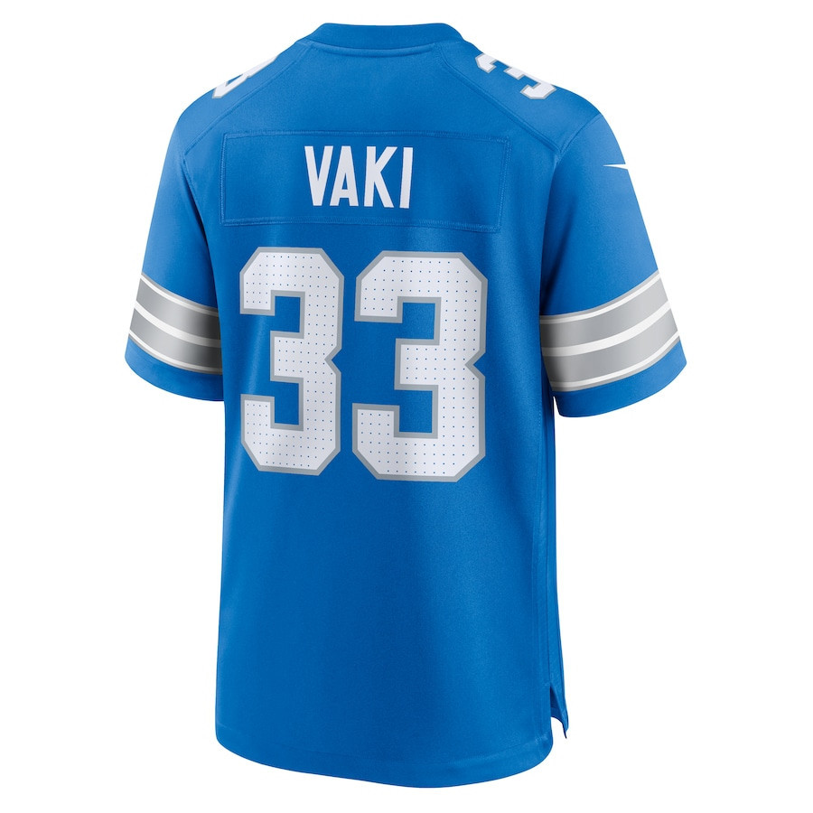 Sione Vaki #33 Detroit Lions Super Bowl LIX Jersey - Men's - Blue JS4238 nicesnker - Image 3