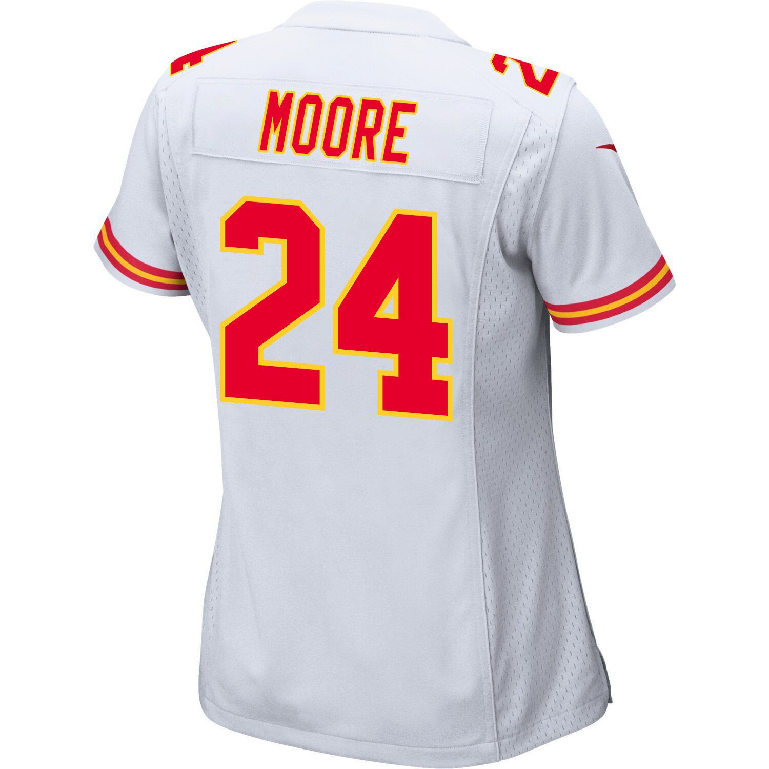 Skyy Moore 24 Kansas City Chiefs Super Bowl LVIII Champions 4 Stars Patch Game Women Jersey - White JS9632 nicesnker - Image 3