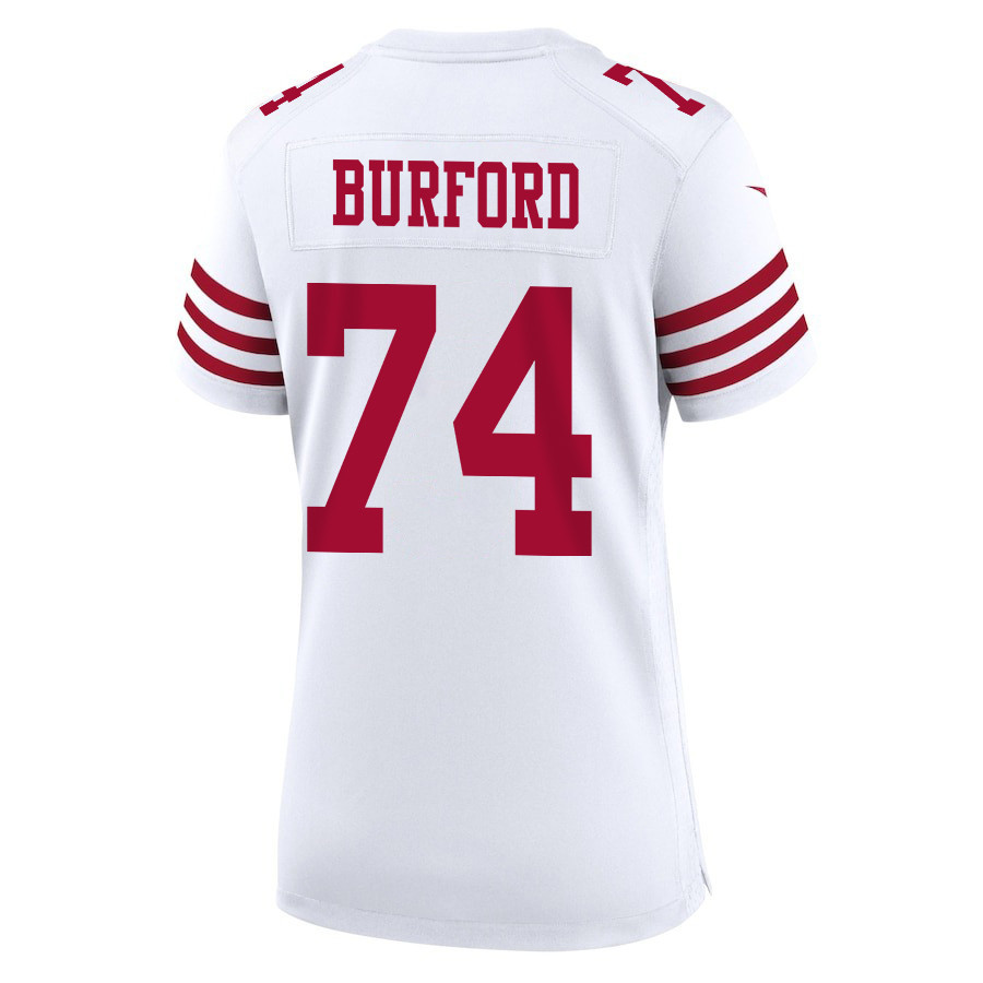 Spencer Burford 74 San Francisco 49ers Super Bowl LVIII Patch Game Women Jersey - White JS7313 nicesnker - Image 3