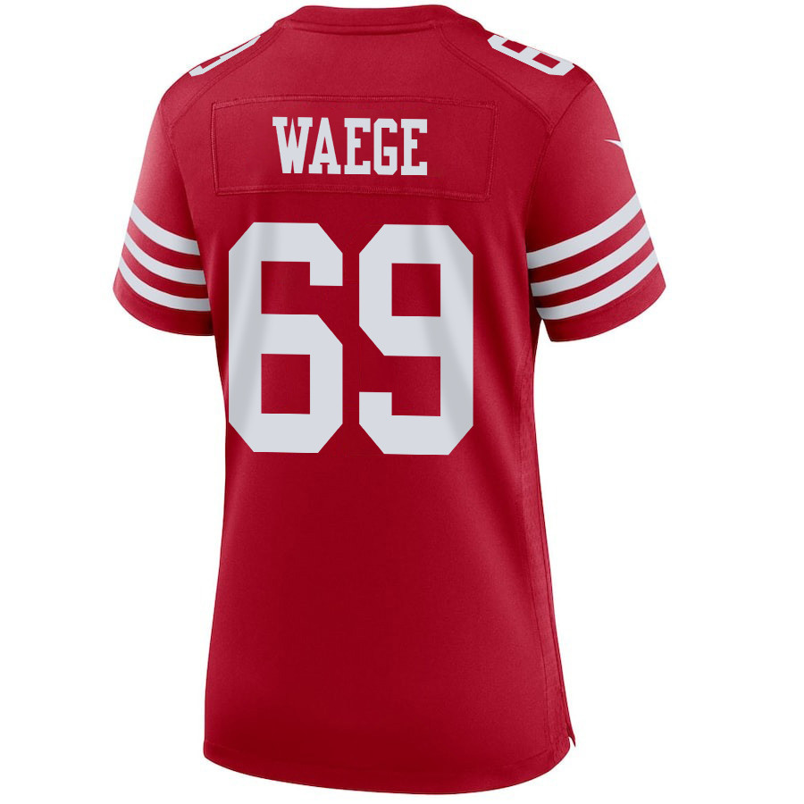 Spencer Waege 69 San Francisco 49ers Super Bowl LVIII Patch Game Women Jersey - Scarlet JS3725 nicesnker - Image 3