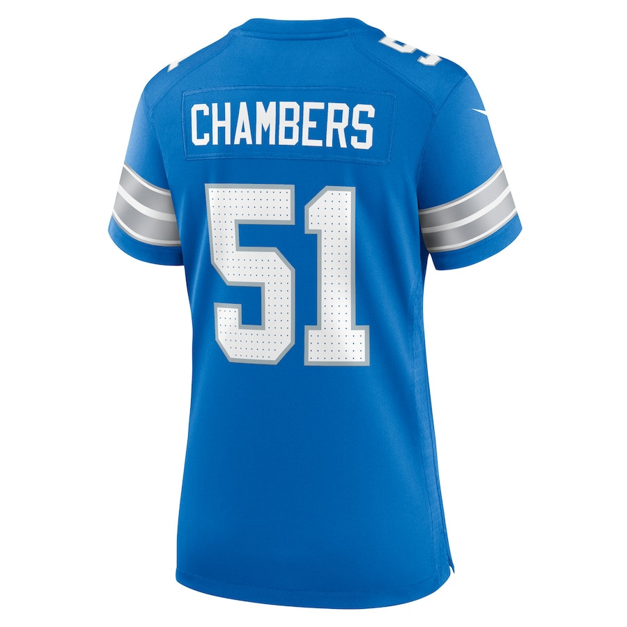 Steele Chambers 51 Detroit Lions Women's Game Jersey - Blue JS3773 nicesnker - Image 3
