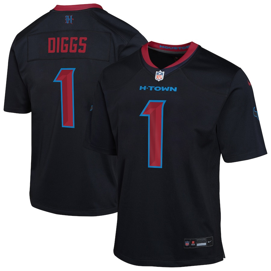 Stefon Diggs 1 Houston Texans Alternate Player Game YOUTH Jersey - Navy JS6462 nicesnker