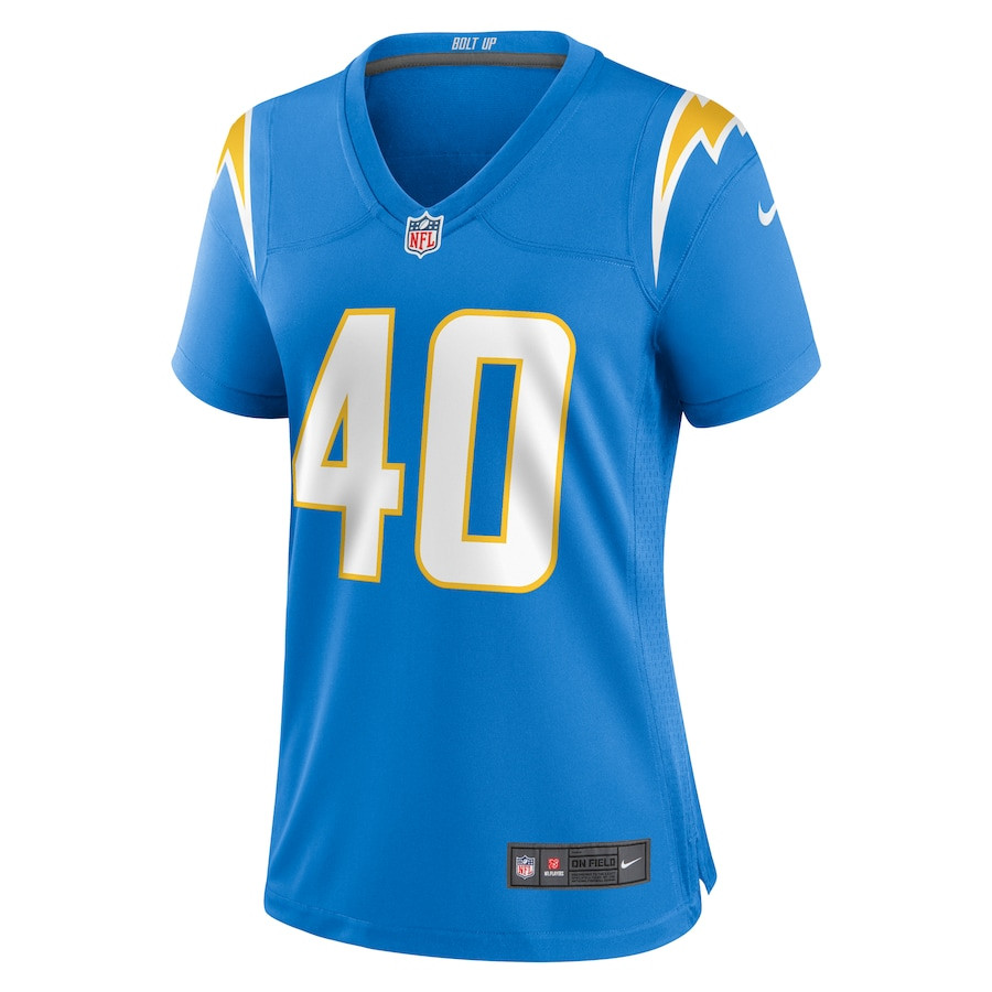 Alternative view of Stephen Anderson 40 Los Angeles Chargers Game Women Jersey - Powder Blue JS7818 nicesnker