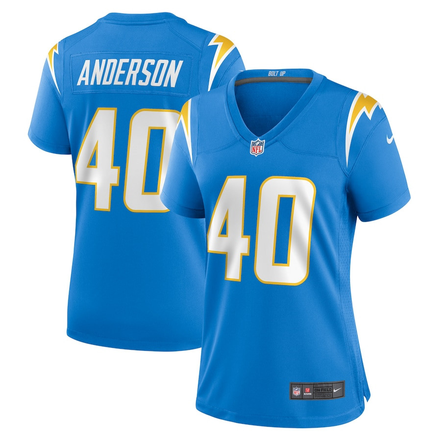 Stephen Anderson 40 Los Angeles Chargers Game Women Jersey - Powder Blue JS7818 nicesnker
