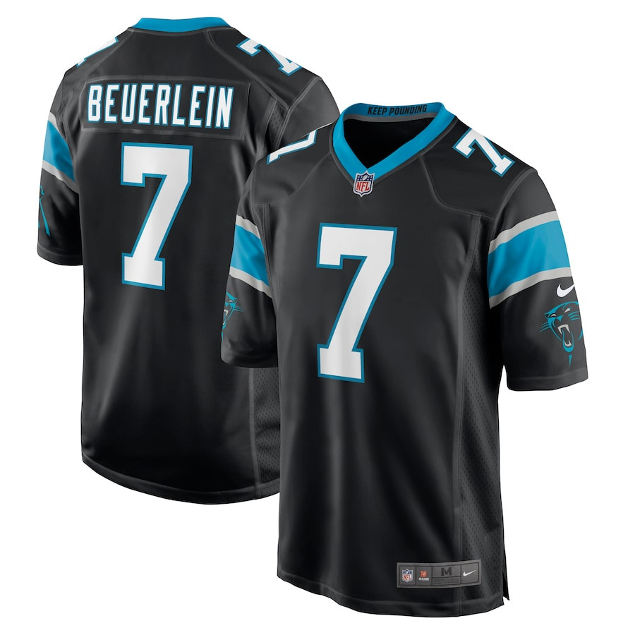 Steve Beuerlein 7 Carolina Panthers Men Retired Jersey - Black JS4986 nicesnker