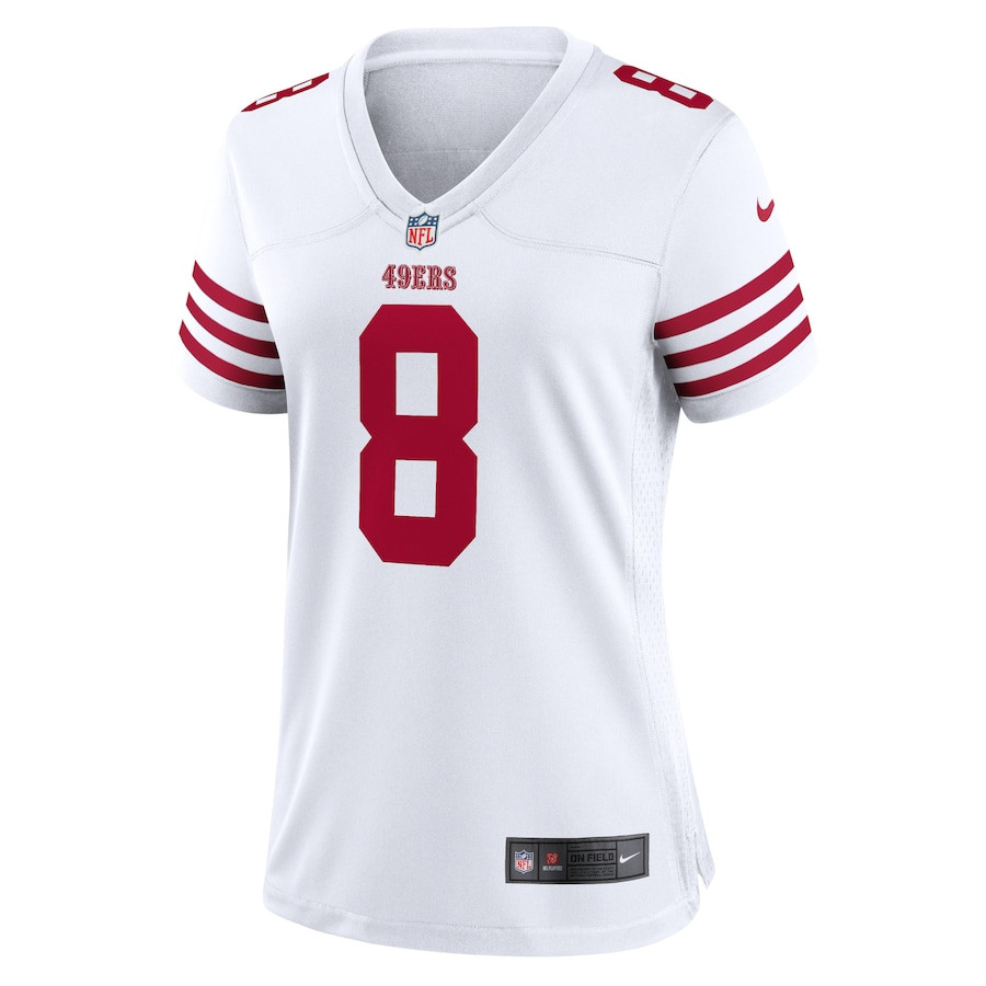 Alternative view of Steve Young 8 San Francisco 49ers Women Retired Game Jersey - White JS3032 nicesnker