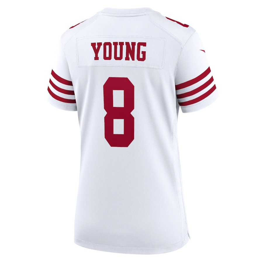 Steve Young 8 San Francisco 49ers Women Retired Game Jersey - White JS3032 nicesnker - Image 3