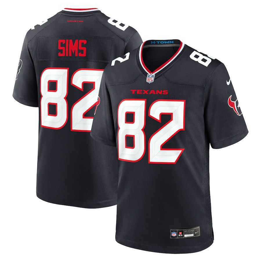 Steven Sims 82 Houston Texans Team Game Men Jersey - Navy JS4007 nicesnker