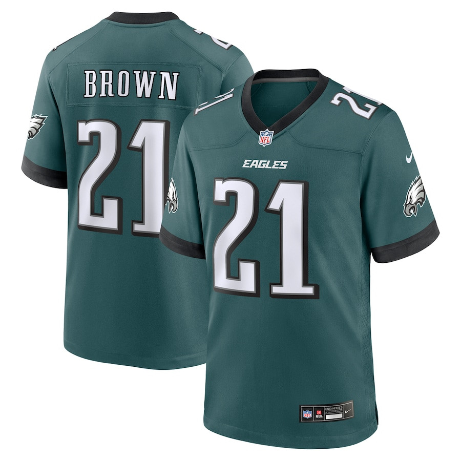 Sydney Brown 21 Philadelphia Eagles Team Game Men Jersey - Midnight Green JS9440 nicesnker