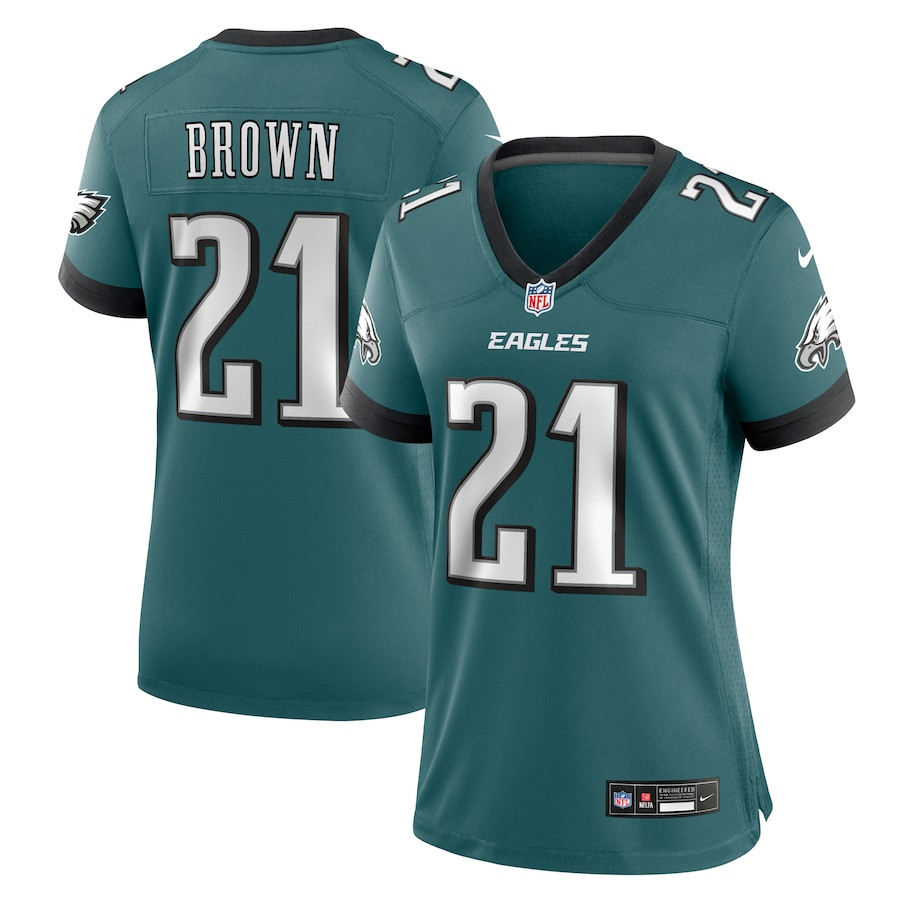 Sydney Brown 21 Philadelphia Eagles Women's Team Game Jersey - Midnight Green JS1138 nicesnker