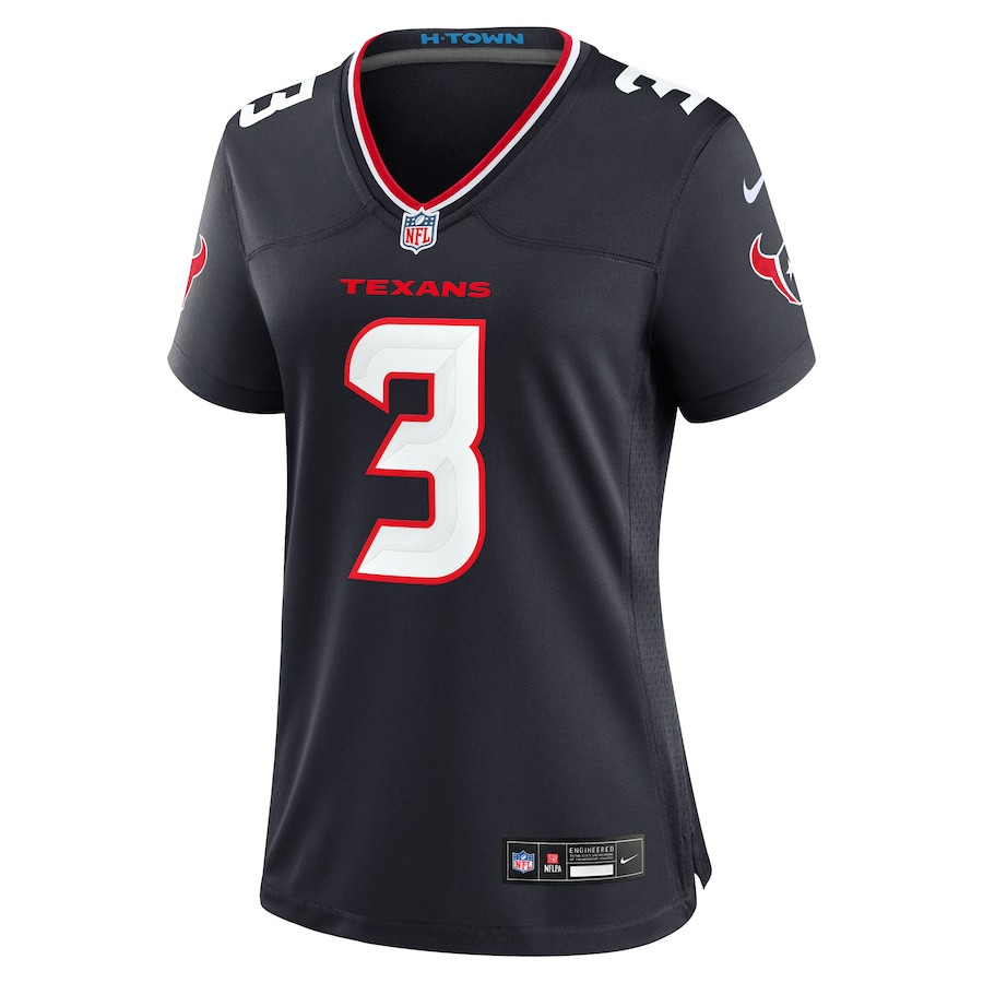 Alternative view of Tank Dell 3 Houston Texans Women's Team Game Jersey - Navy JS4395 nicesnker