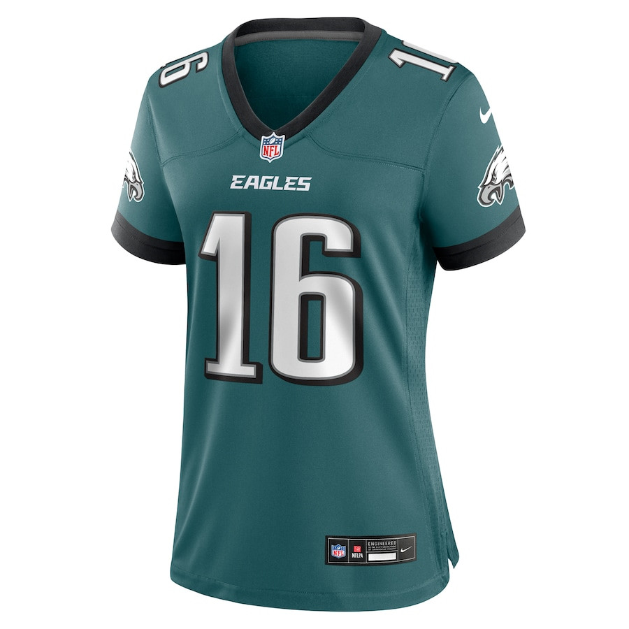 Alternative view of Tanner McKee 16 Philadelphia Eagles Women's Team Game Jersey - Midnight Green JS6715 nicesnker