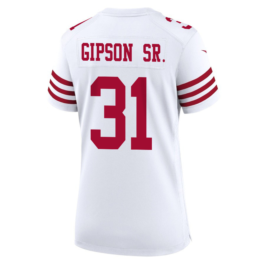 Tashaun Gipson Sr. 31 San Francisco 49ers Super Bowl LVIII Patch Game Women Jersey - White JS4695 nicesnker - Image 3