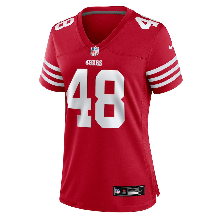 Alternative view of Tatum Bethune 48 San Francisco 49ers Women's Game Jersey - Scarlet JS9771 nicesnker